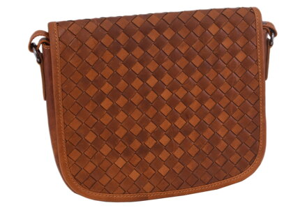 Dámska kožená crossbody kabelka horčicová 390112