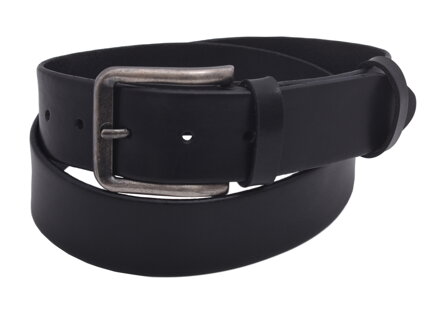 Kožený pánsky opasok 740-40-31 čierny hladký pracka Kornel