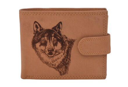 Pánska peňaženka MERCUCIO natural vzor 2 vlk hlava 2911927