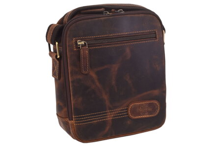 Pánske kožené crossbody tmavohnedý hunter 250854