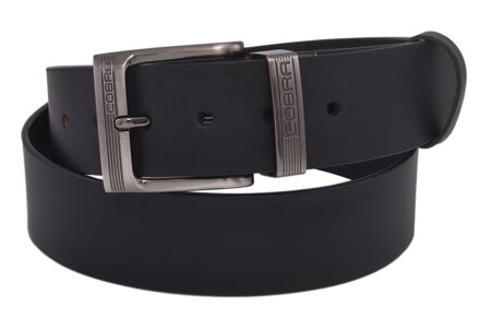 Pánsky kožený opasok 763-40-07 čierny hladký pracka Cobra
