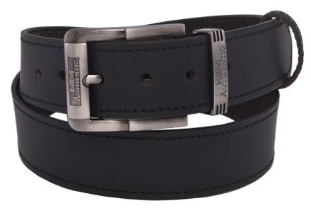 Pánsky kožený opasok 763-40-10 čierny prešitý pracka Authentic