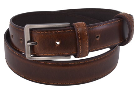 Pánsky kožený opasok 764-40-01 koňak prešitý