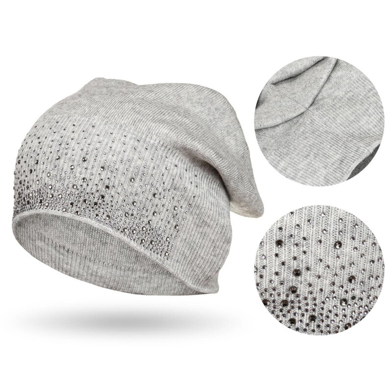 Ciepła czapka beanie z błyszczącymi kryształkami - Peterson Ciepła czapka beanie z błyszczącymi kryształkami - Peterson