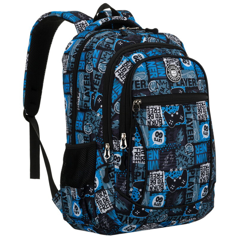 Szkolny plecak młodzieżowy z poliestru w gamingowy wzór - Peterson