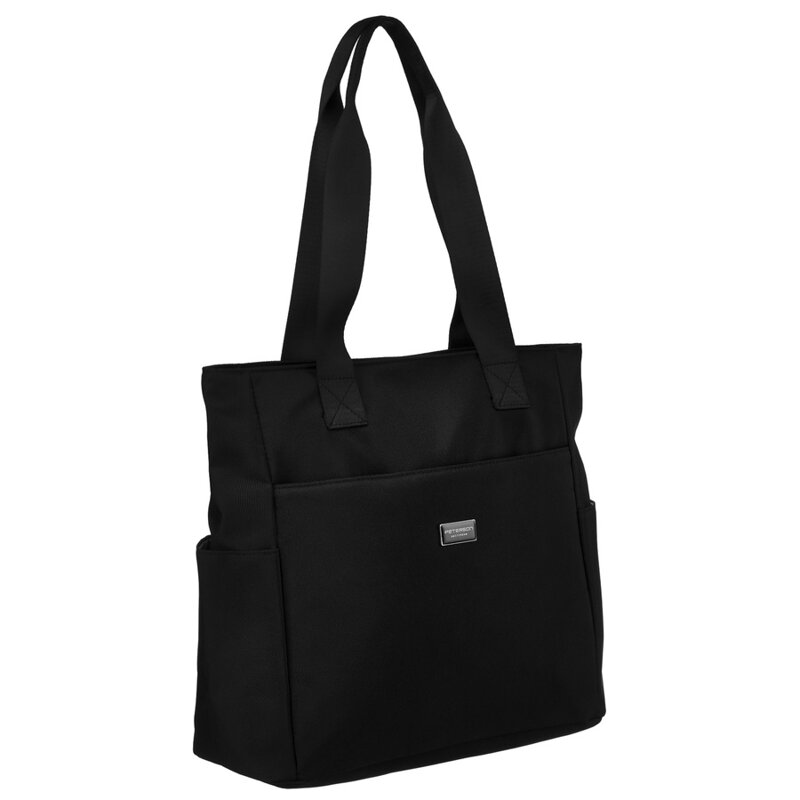 Veľká čierna dámska kabelka na pohodlných ušiach - Peterson