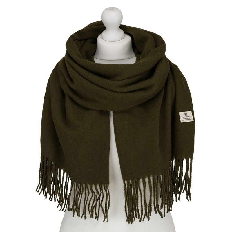 Elegancki szalik damski z poliestru w kolorze khaki - Peterson Elegancki szalik damski z poliestru w kolorze khaki - Peterson