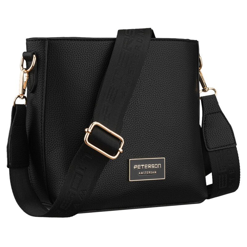 Čierna dámska crossbody kabelka z ekokože