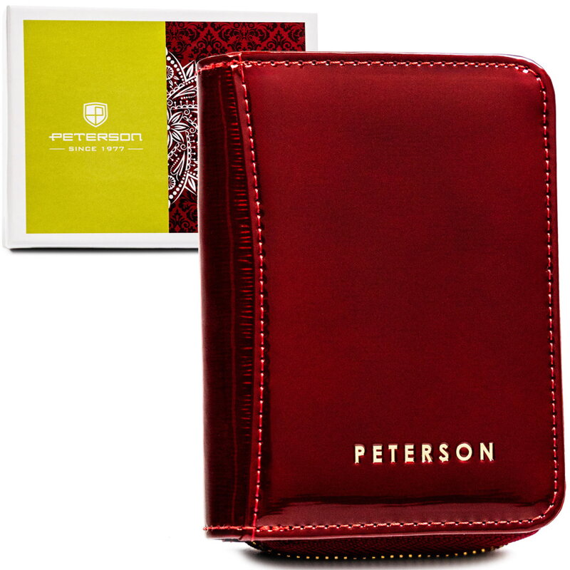 Lakovaná dámska peňaženka na patent a zips s ochranou RFID – Peterson