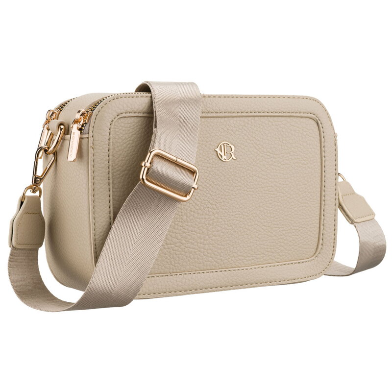 Miejska torebka damska na ramię w beżowym kolorze wykonana ze skóry ekologicznej - Rovicky