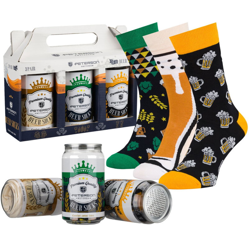 Zestaw skarpet męskich w różne wzory piwa w rozmiarze 38-45 - Peterson
