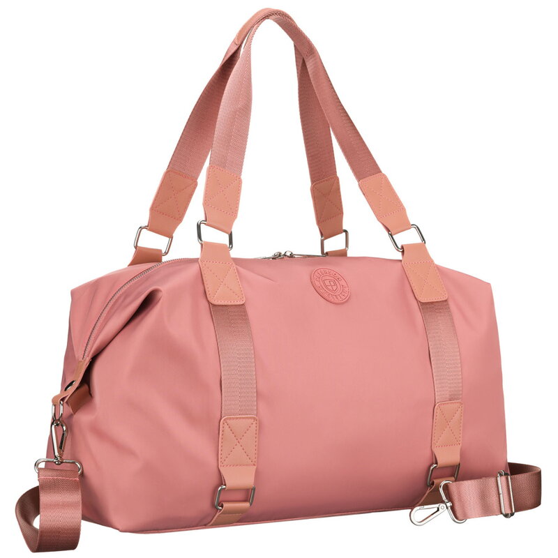Różowa torba treningowa z poliestru, jednokomorowa i zamykana suwakiem - Peterson