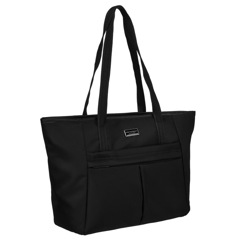 Štýlová dámska shopper kabelka v čiernej farbe - Peterson