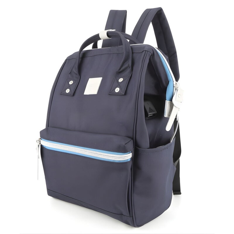 Pojemny, granatowy plecak na laptopa z portem USB - Himawari