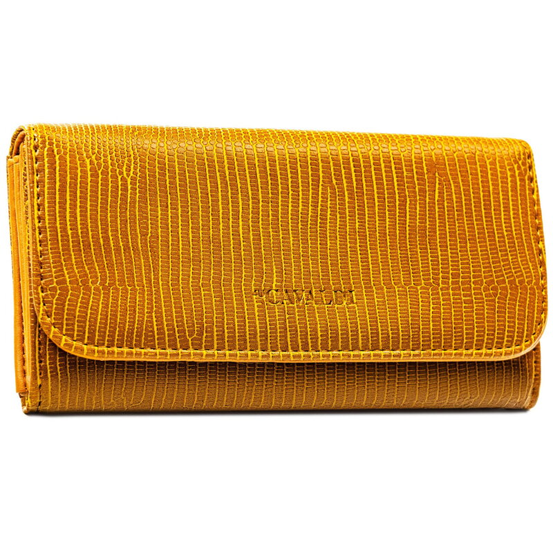 Duży, brązowy portfel damski ze skóry ekologicznej - 4U Cavaldi