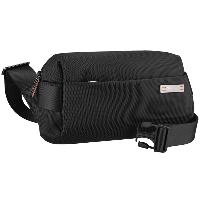 Czarna saszetka męska na ramię mała listonoszka miejska na suwak nerka crossbody lekka - Peterson