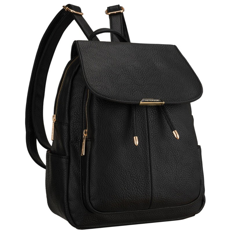 Čierny dámsky mestský ruksak z ekologickej kože