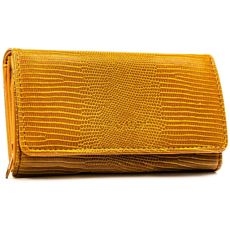 Brązowy portfel damski ze skóry ekologicznej z kieszonką zewnętrzną - 4U Cavaldi