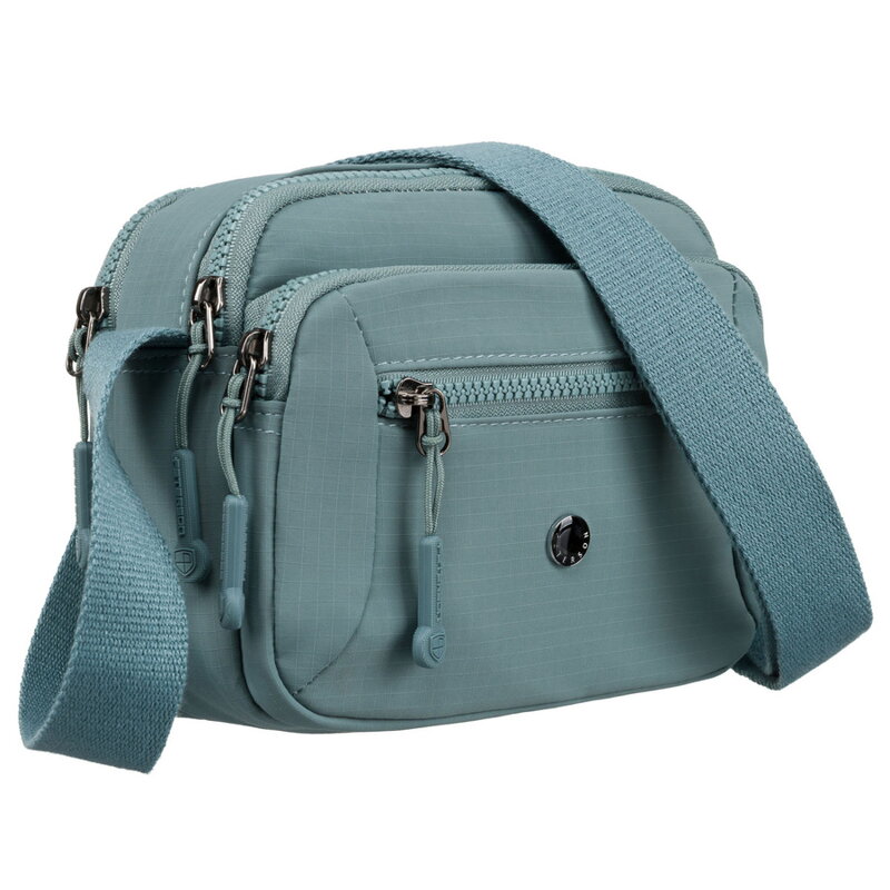 Praktická, modrá dámska listová kabelka na nastaviteľnom popruhu – Peterson