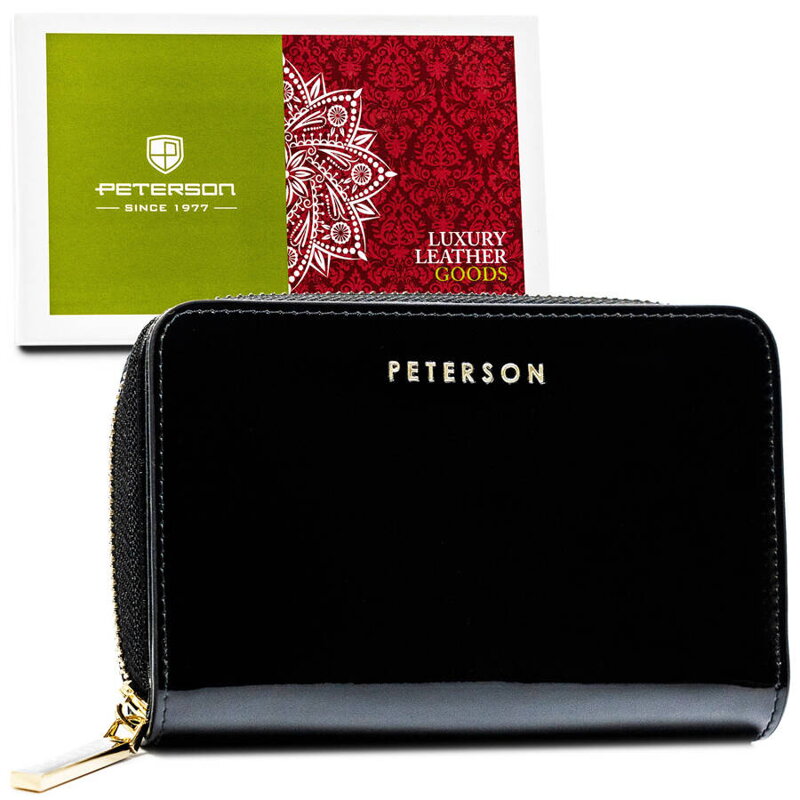 Patentovaná čierna dámska peňaženka na zips s RFID - Peterson Patentovaná čierna dámska peňaženka na zips s RFID - Peterson
