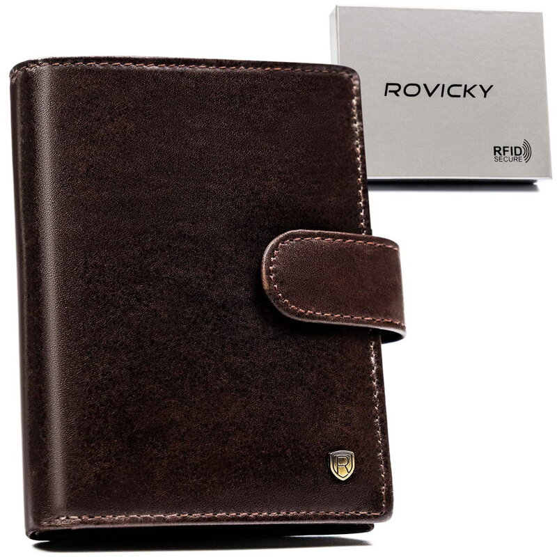 Pánska peňaženka na doklady s RFID v hnedej farbe - Rovicky