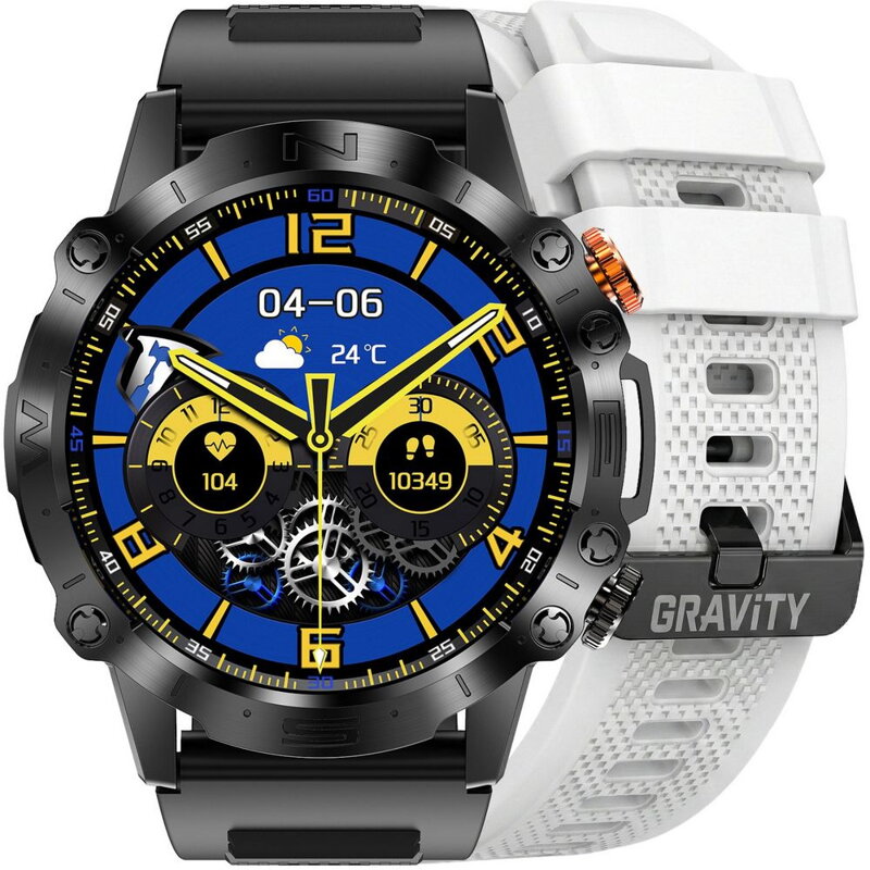 SMARTWATCH MĘSKI GRAVITY GT20-8 - AMOLED, DODATKOWY PASEK (sg024g)