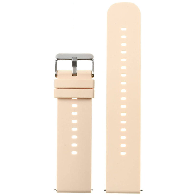 Pasek gumowy do zegarka U27 - kremowy/srebrny - 22mm Pasek gumowy do zegarka U27 - kremowy/srebrny - 22mm