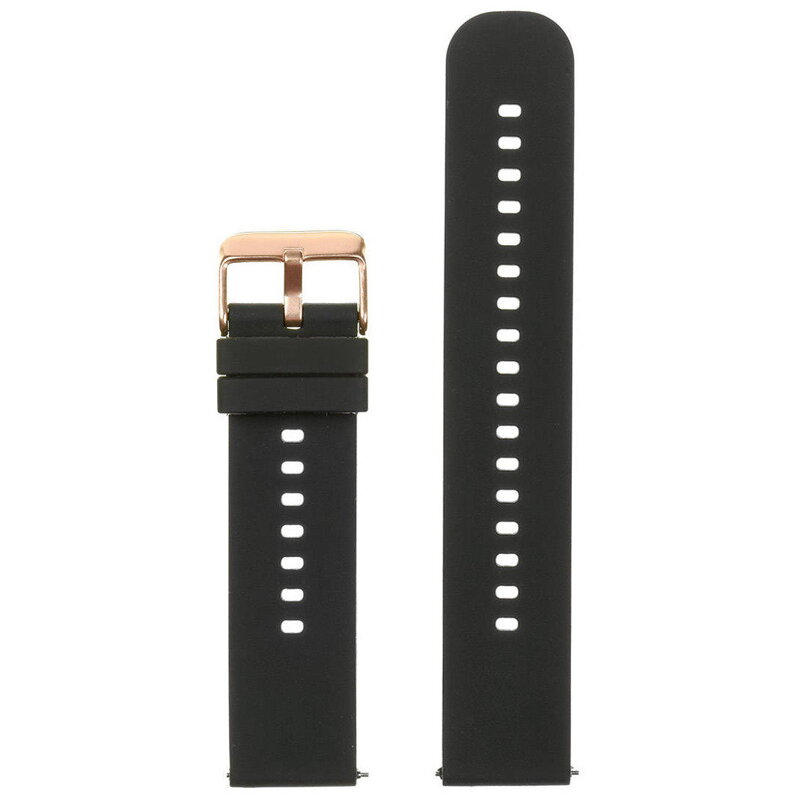 Gumený remienok k hodinkám U27 – čierny/ružové zlato – 20 mm