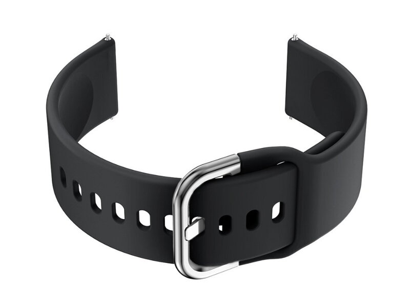 Gumový remienok pre smartwatch U01 – čierny/strieborný – 18 mm
