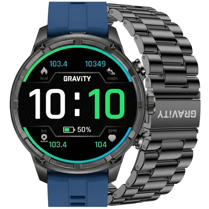 SMARTWATCH MĘSKI GRAVITY GT41-2 - BLUETOOTH CALL, DODATKOWA BRANSOLETA (sg053b)