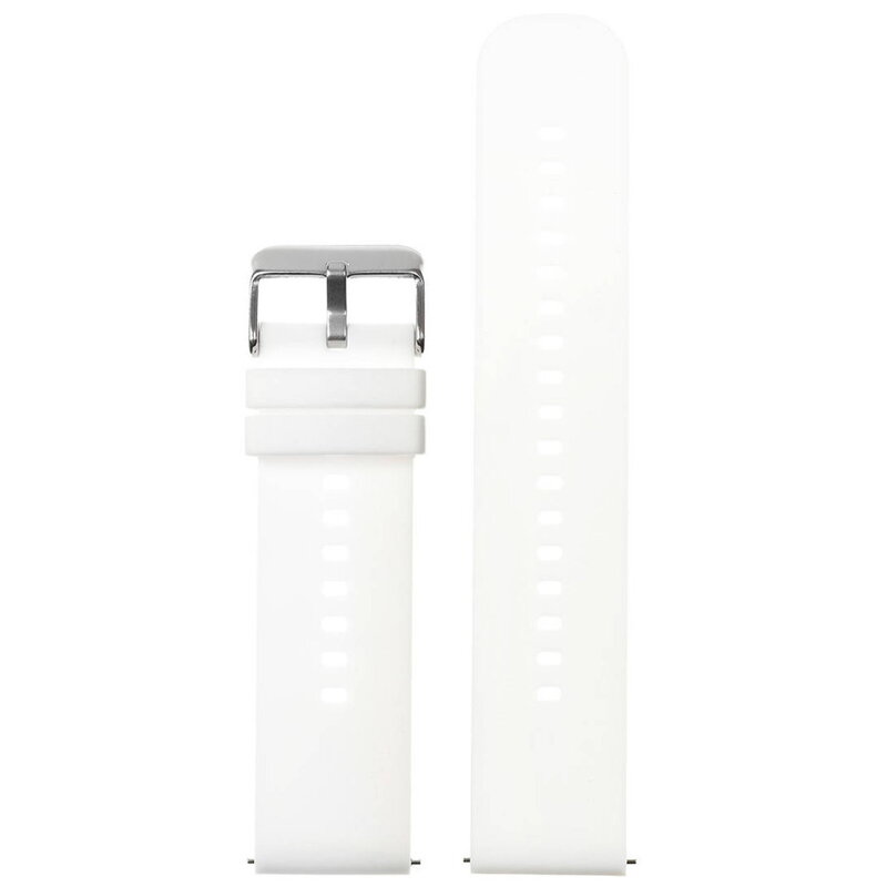 Pasek gumowy do zegarka U27 - biały/srebrny - 22mm Pasek gumowy do zegarka U27 - biały/srebrny - 22mm