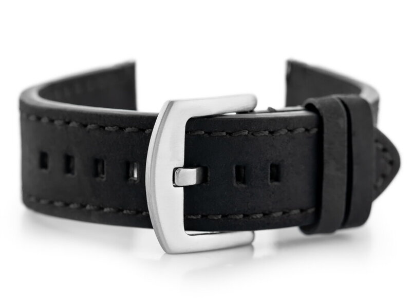 Kožený remienok W72 - black/black 20mm Kožený remienok W72 - black/black 20mm