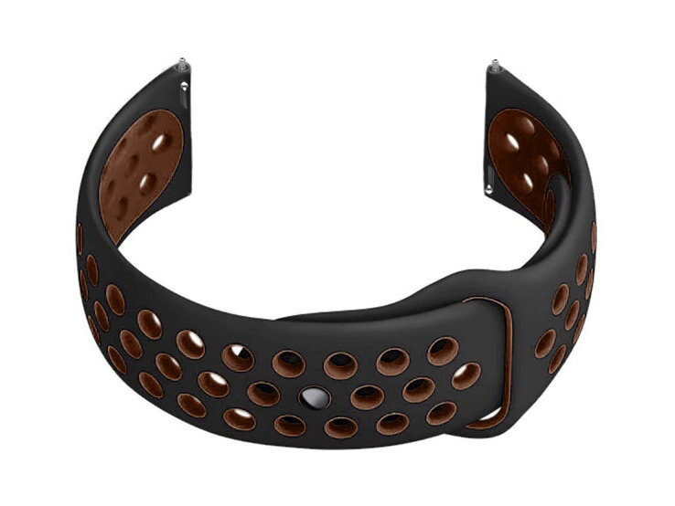 Remienok gumový do smartwatch U11 - black/brown - 20mm