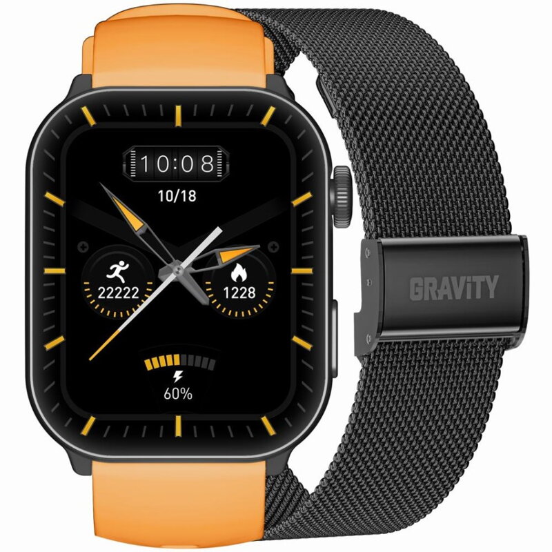 SMARTWATCH UNISEX GRAVITY GT28-2 - ROZMOWY BLUETOOTH, DODATKOWY PASEK (sg037b) SMARTWATCH UNISEX GRAVITY GT28-2 - ROZMOWY BLUETOOTH, DODATKOWY PASEK (sg037b)