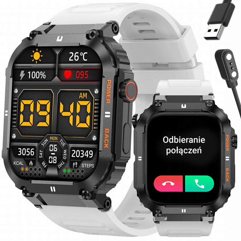 SMARTWATCH MĘSKI Gravity GT6-8 - WYKONYWANIE POŁĄCZEŃ, MONITOR SNU (sg020h)