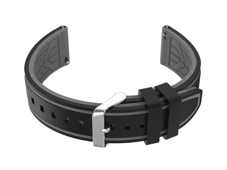 Gumový remienok na hodinky U14 - black/gray - 20mm Gumový remienok na hodinky U14 - black/gray - 20mm