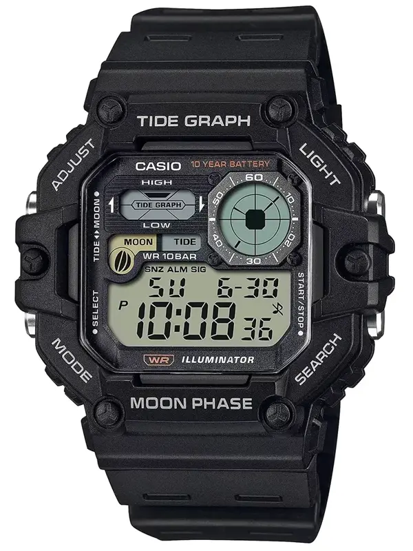 Pánske hodinky CASIO Digital Moonphase WS-1700H-1AV + KRABIČKA