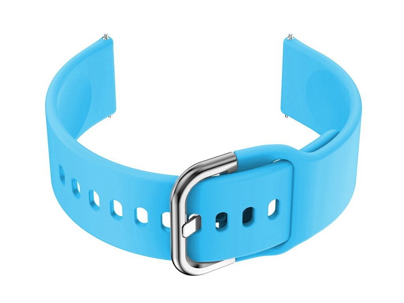 Pasek gumowy do smartwatch U01 - niebieski/srebrny - 20mm Pasek gumowy do smartwatch U01 - niebieski/srebrny - 20mm