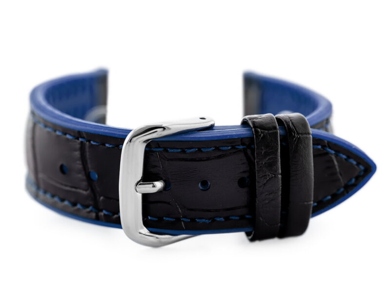 Gumový remienok na hodinky U18 - black/granat - 22mm Gumový remienok na hodinky U18 - black/granat - 22mm