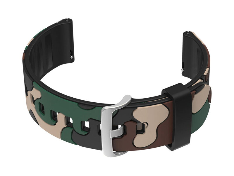Gumový remienok na hodinky U13 - black/beige-moro - 24mm