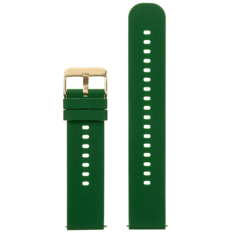 Pasek gumowy do zegarka U27 - ciemnozielony/złoty - 20mm Pasek gumowy do zegarka U27 - ciemnozielony/złoty - 20mm