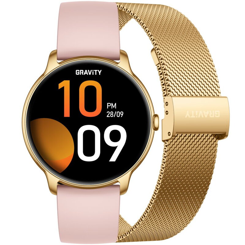 SMARTWATCH DAMSKI GRAVITY GT31-1 - AMOLED, DODATKOWY PASEK (sg052a)