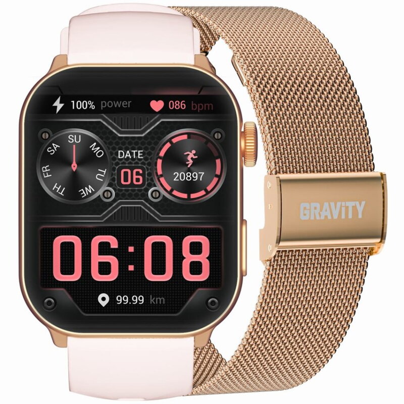 SMARTWATCH UNISEX GRAVITY GT28-6 - ROZMOWY BLUETOOTH, DODATKOWY PASEK (sg037f) SMARTWATCH UNISEX GRAVITY GT28-6 - ROZMOWY BLUETOOTH, DODATKOWY PASEK (sg037f)