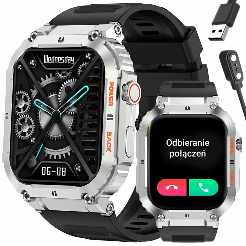 SMARTWATCH MĘSKI Gravity GT6-5 - WYKONYWANIE POŁĄCZEŃ, MONITOR SNU (sg020e)