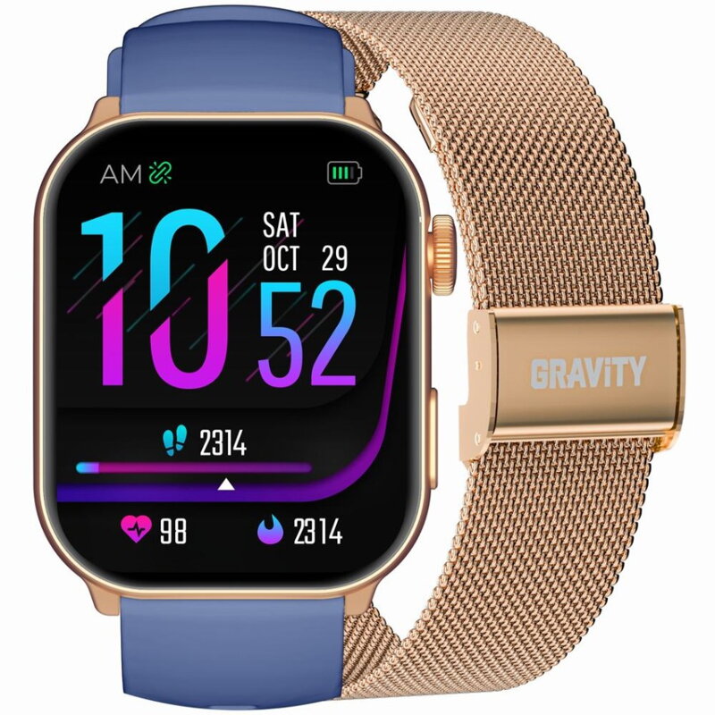 SMARTWATCH UNISEX GRAVITY GT28-8 - ROZMOWY BLUETOOTH, DODATKOWY PASEK (sg037g) SMARTWATCH UNISEX GRAVITY GT28-8 - ROZMOWY BLUETOOTH, DODATKOWY PASEK (sg037g)