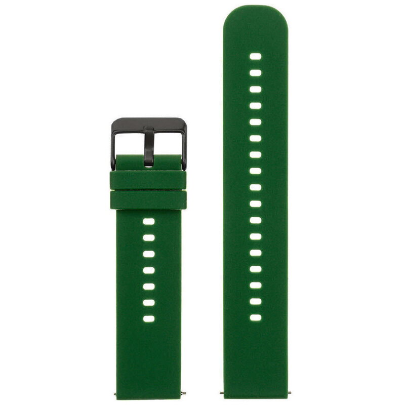 Pasek gumowy do zegarka U27 - ciemnozielony/czarny - 22mm Pasek gumowy do zegarka U27 - ciemnozielony/czarny - 22mm