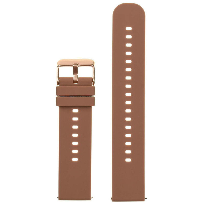 Gumený remienok k hodinkám U27 – hnedý/ružové zlato – 20 mm