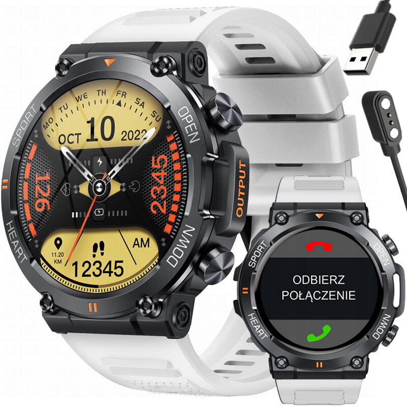 SMARTWATCH MĘSKI Gravity GT7-6 PRO - WYKONYWANIE POŁĄCZEŃ, PULSOKSYMETR (sg018f)
