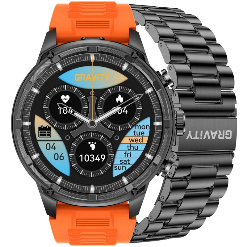 SMARTWATCH MĘSKI GRAVITY GT41-4 - BLUETOOTH CALL, DODATKOWA BRANSOLETA (sg053d)