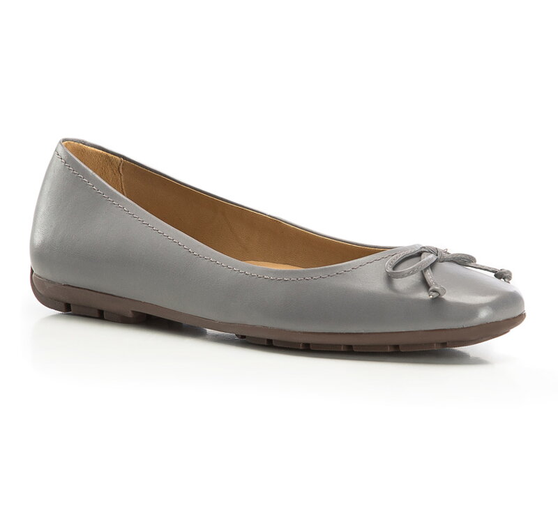 Baleriny skórzane basic z kokardką 86-D-708-8